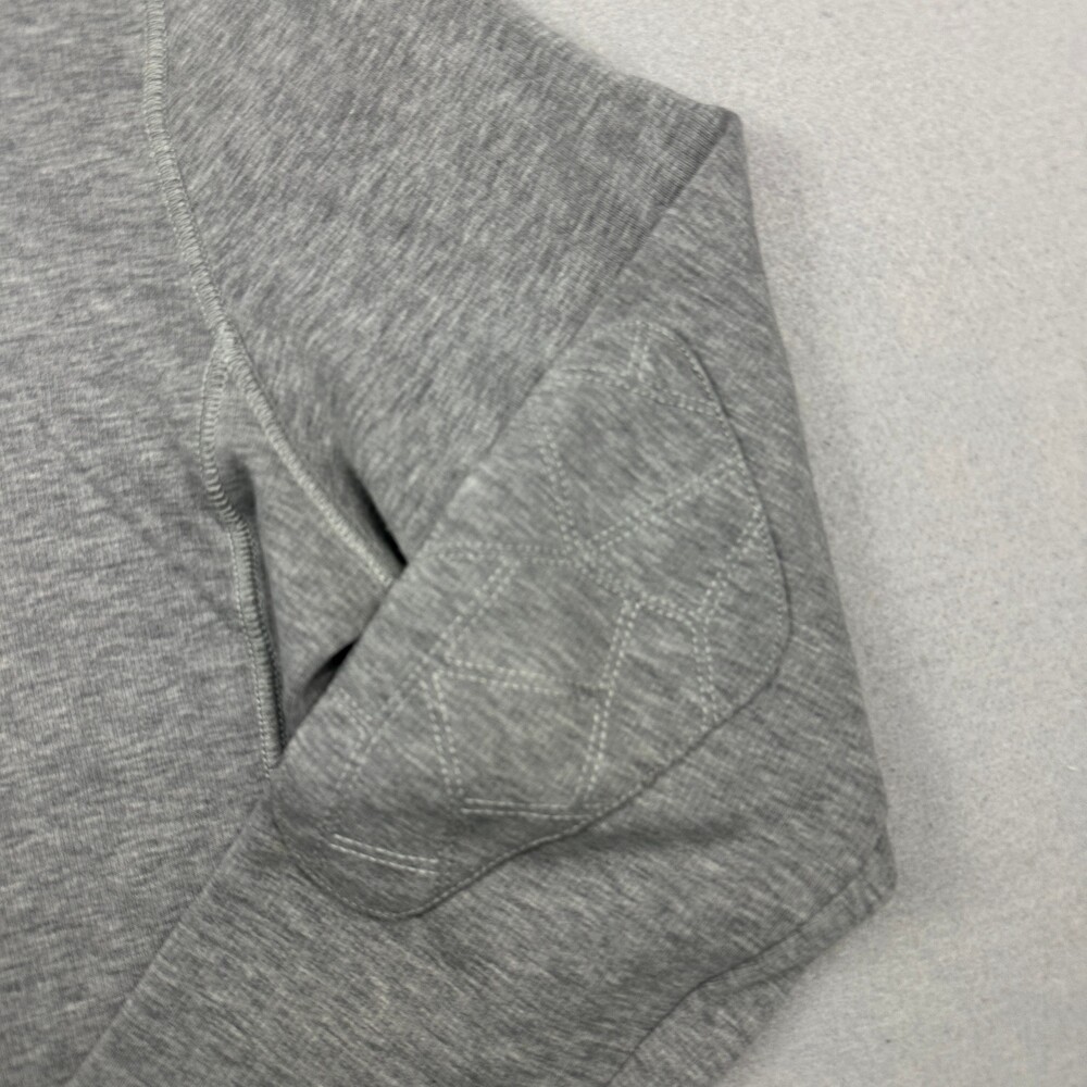 BOSS Hugo Boss Sweater Men Large Gray 1/4 Zip Elbow Patch Cotton Pullover L - Picture 2 of 11